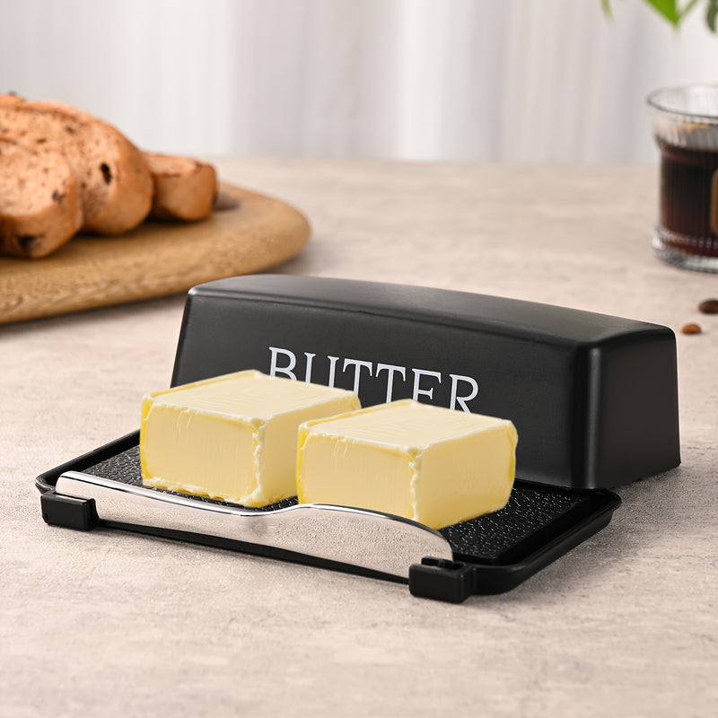 Food-Grade PP Butter Dish with Knife Set | Plastic Butter Container