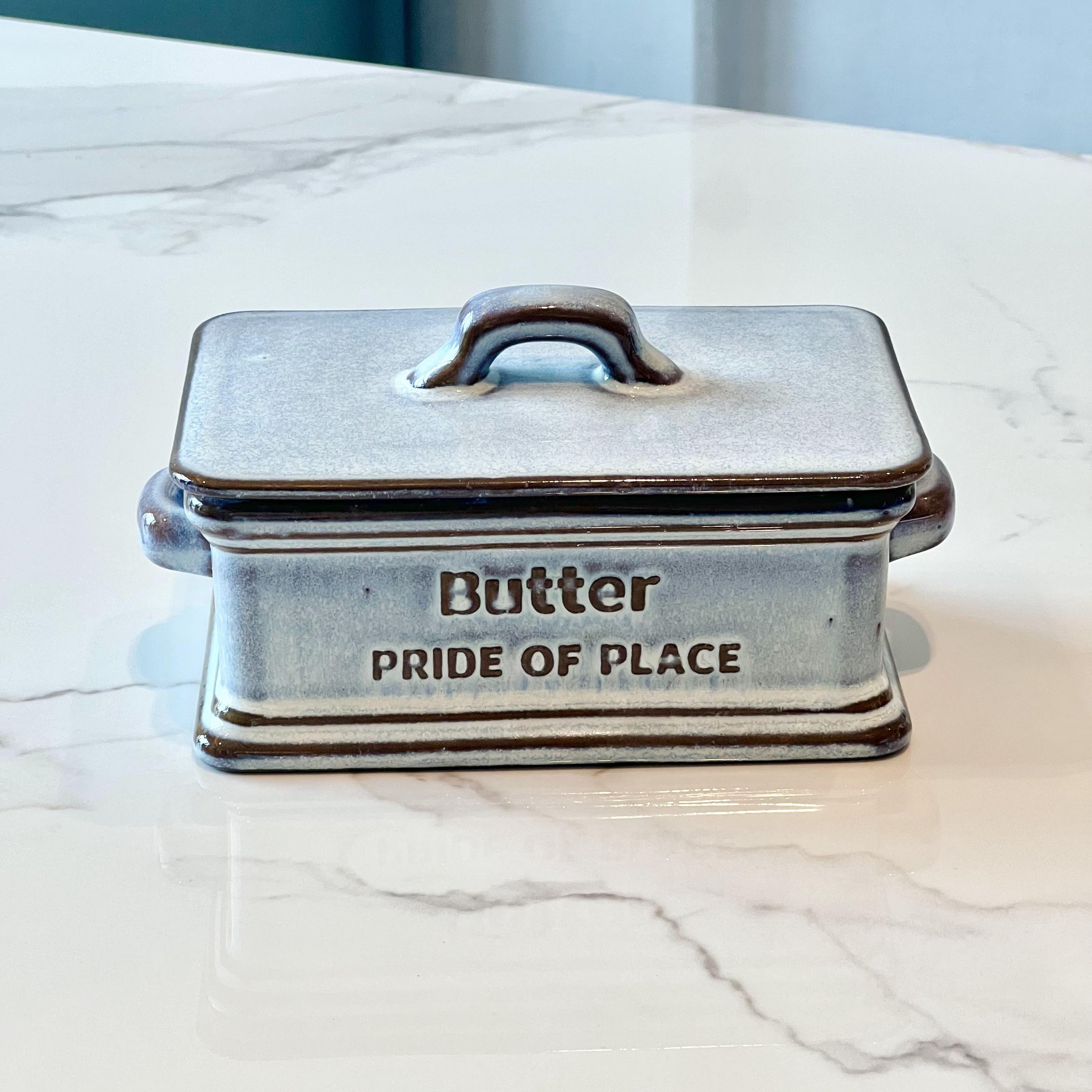 Pride of Place Ceramic Butter Dish | Farmhouse Butter Keeper with Lid