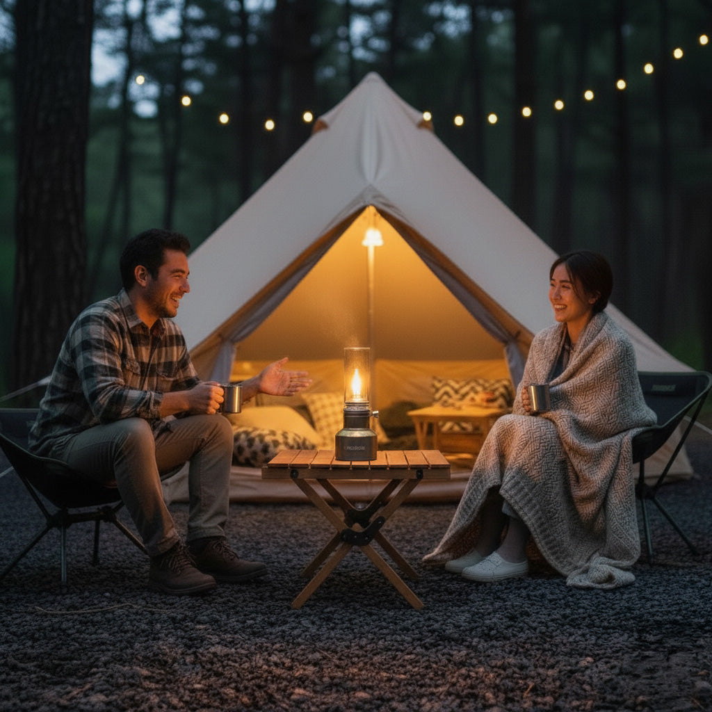 Camping Lantern Butane Gas Portable Aluminum Outdoor Light