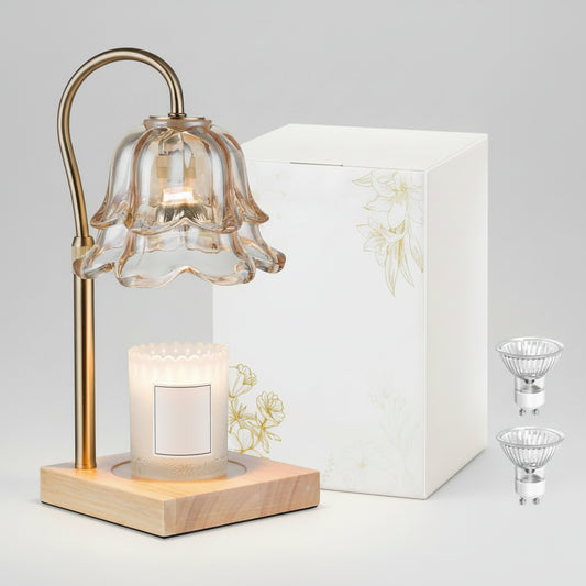 Candle Warmer Lamp Timer Flower Gold Wax Melt