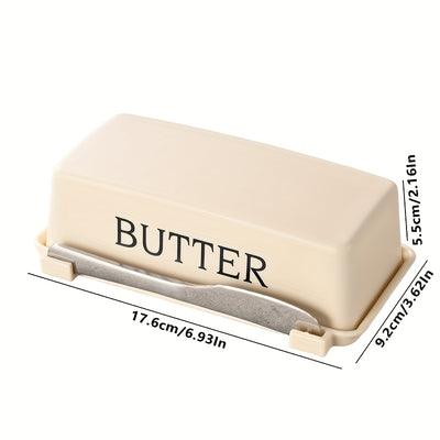 Food-Grade PP Butter Dish with Knife Set | Plastic Butter Container