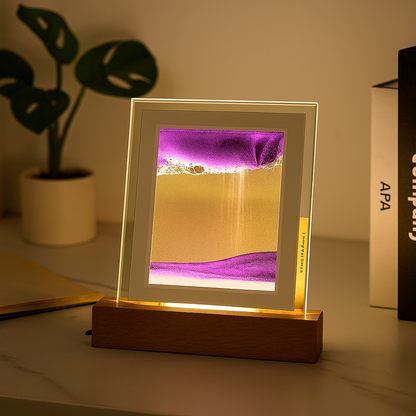 Flowing sand art lamp | Warm LED frame light