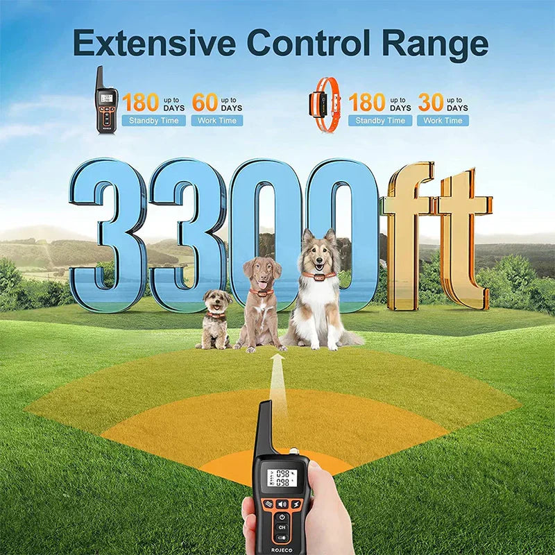 Dog Training Collar Remote Waterproof Long Range Trainer
