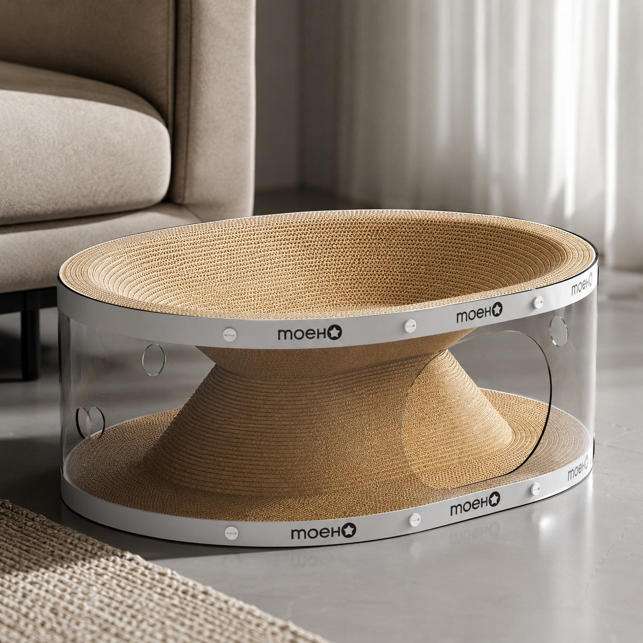 Window Seat Transparent Tunnel Cat Scratcher Lounge Bed