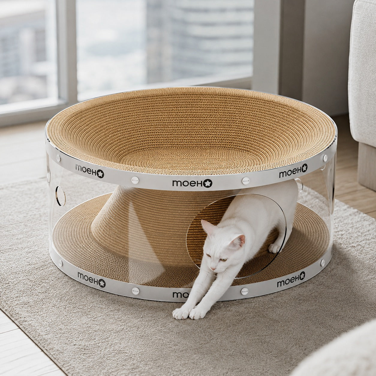Window Seat Transparent Tunnel Cat Scratcher Lounge Bed