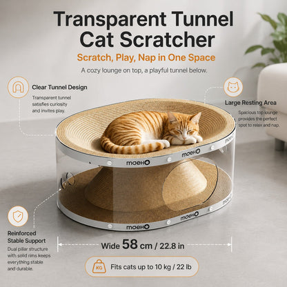 Window Seat Transparent Tunnel Cat Scratcher Lounge Bed