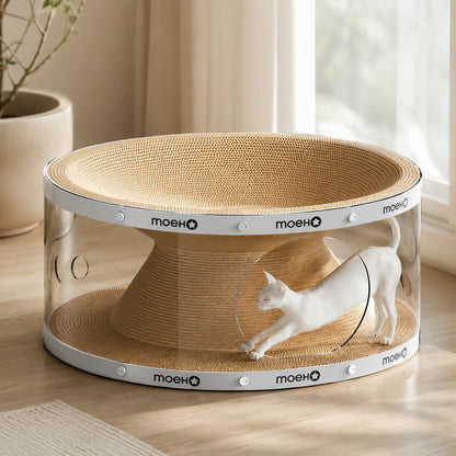 Window Seat Transparent Tunnel Cat Scratcher Lounge Bed