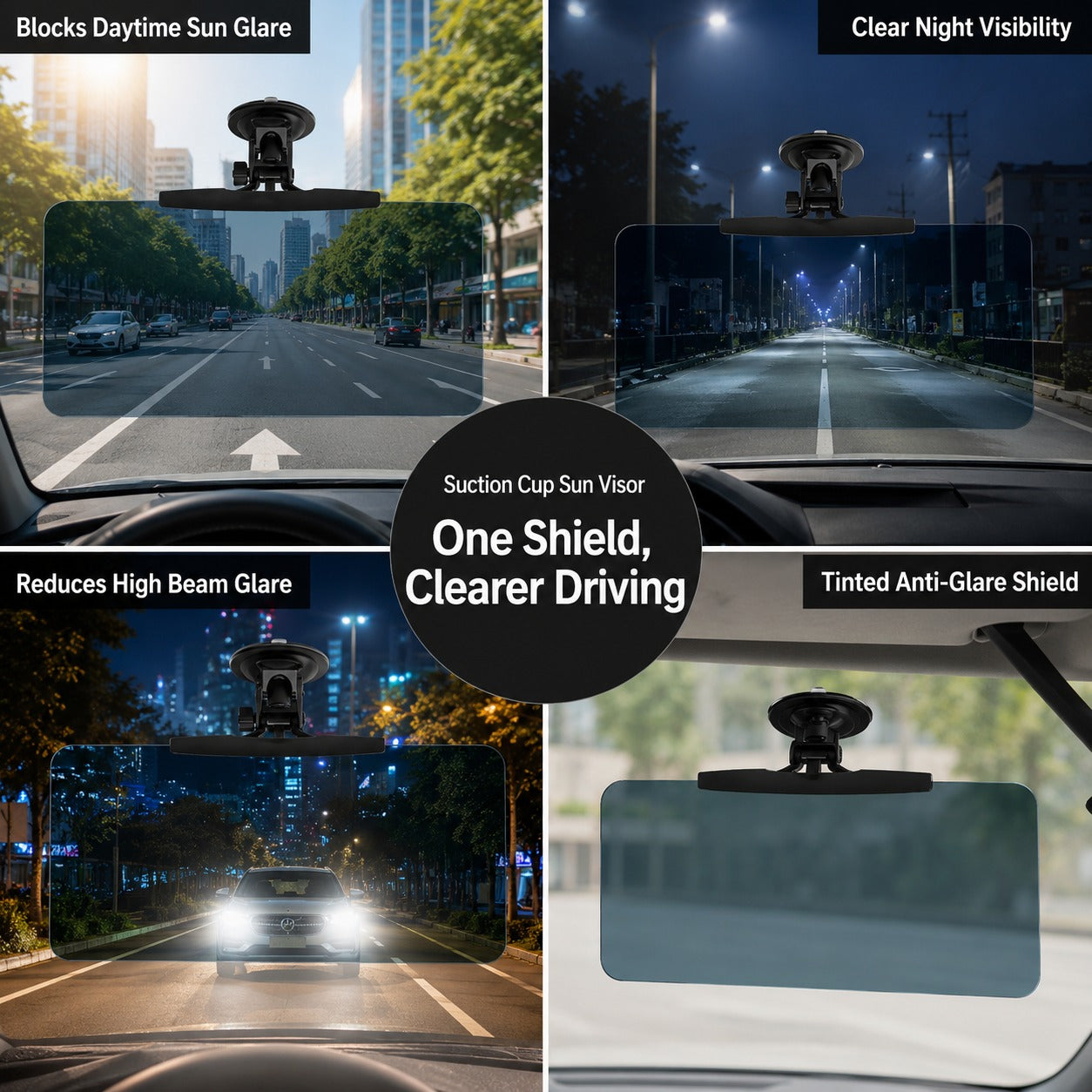 Adjustable Windshield Sun Visor Extension Panel