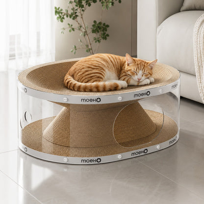 Window Seat Transparent Tunnel Cat Scratcher Lounge Bed