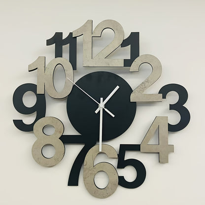 Asymmetrical Digital Silhouette Wall Clock | Modern Silent Design