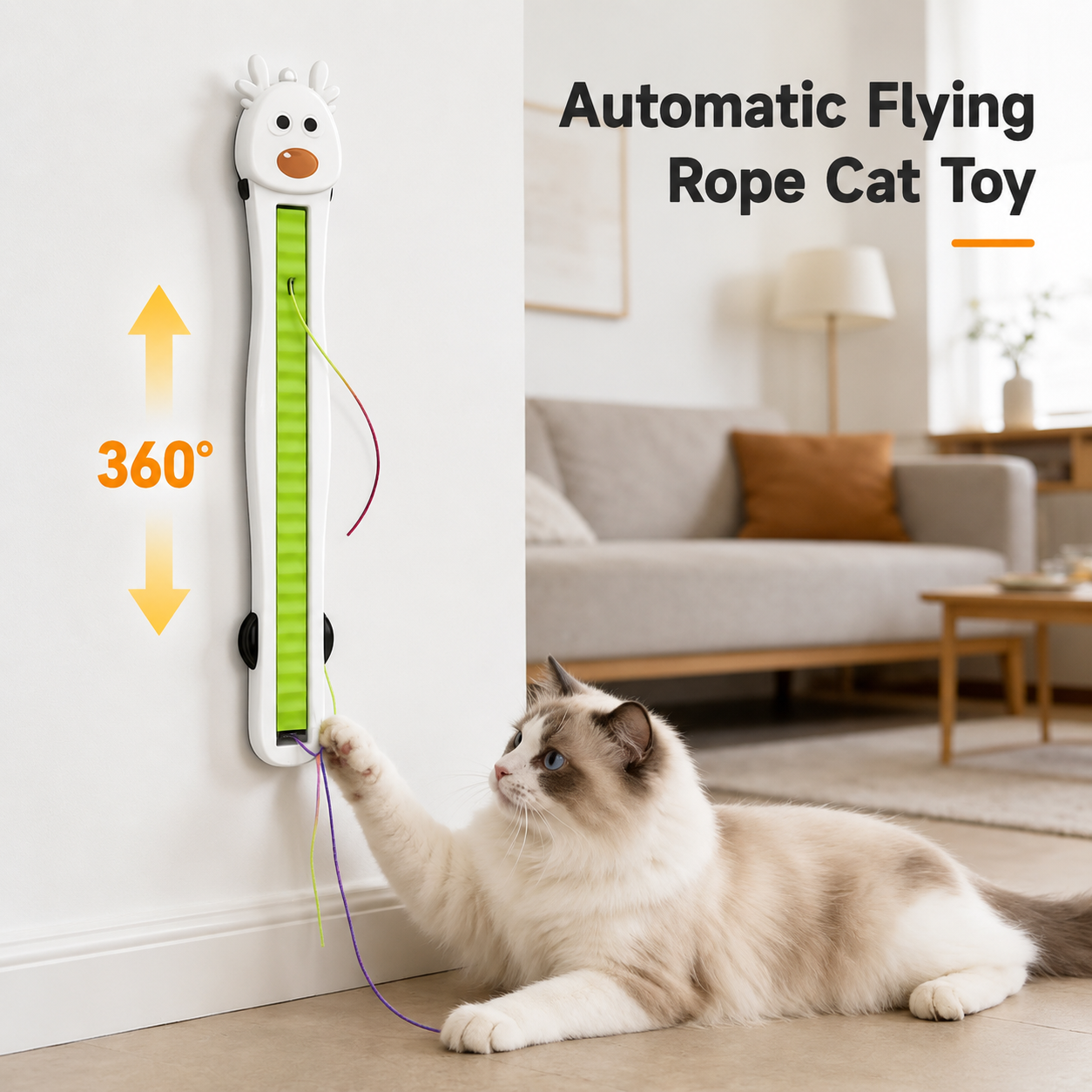 Skywire Wall-Mounted Flying Rope Cat Teaser Toy