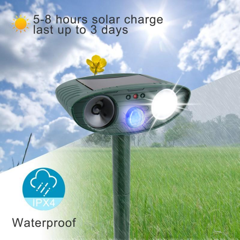Animal Repeller Solar Ultrasonic Motion Sensor Outdoor