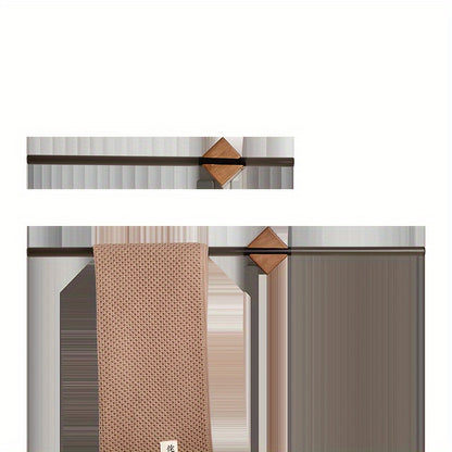 Black Acrylic & Wood Wall-Mounted Towel Bar | Modern Bathroom Towel Holder