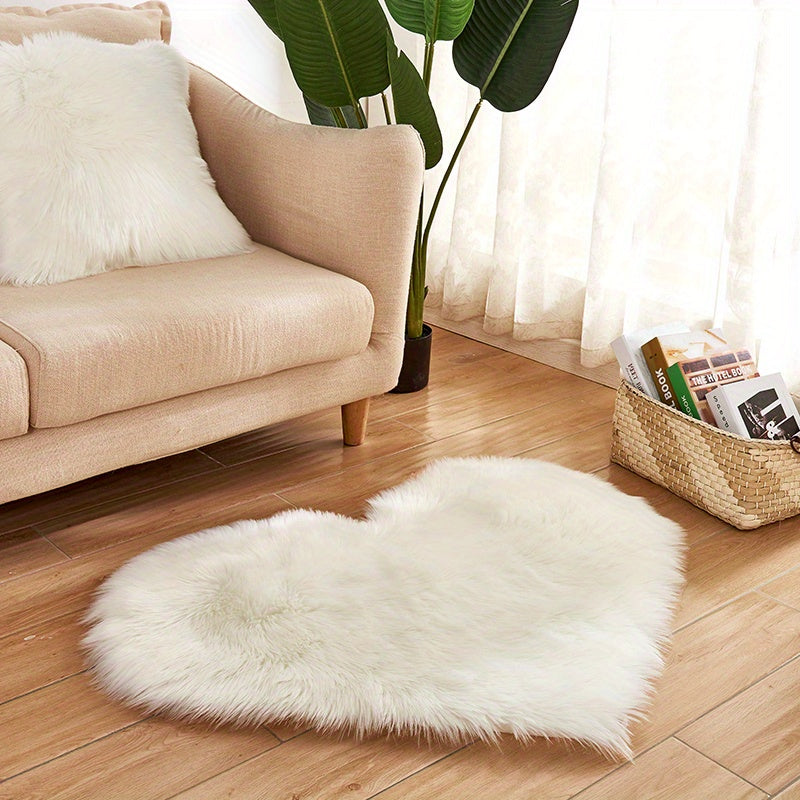 Plush Heart Shaped Mat Soft Decorative Mat Valentines