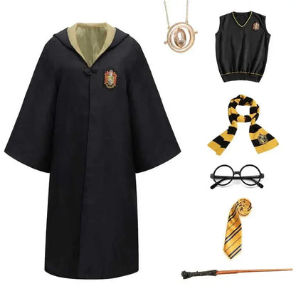 Kids Wizard Costume with Cloak & Hat for Halloween and Party