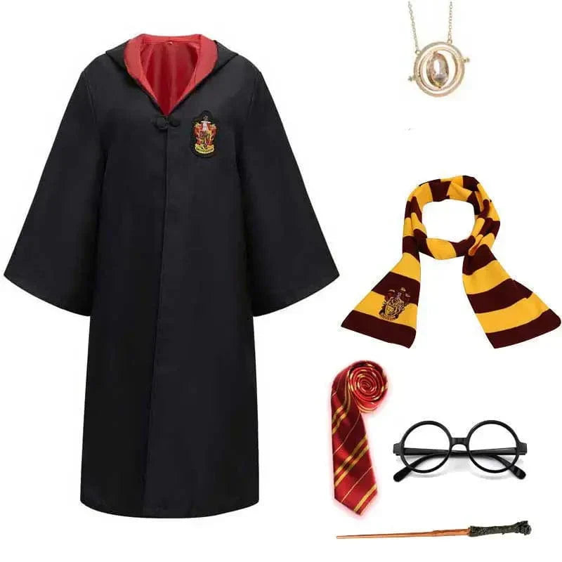Kids Wizard Costume with Cloak & Hat for Halloween and Party