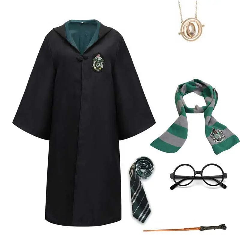 Kids Wizard Costume with Cloak & Hat for Halloween and Party