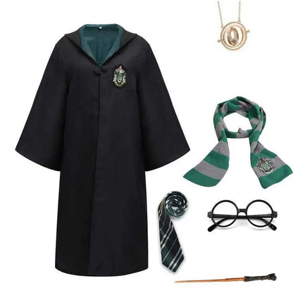 Kids Wizard Costume with Cloak & Hat for Halloween and Party