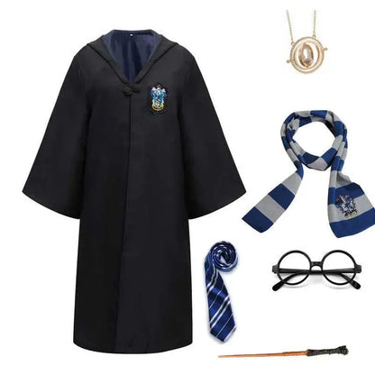 Kids Wizard Costume with Cloak & Hat for Halloween and Party