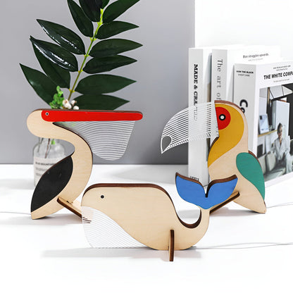 Wooden Animal Table Lamp | Soft LED Night Light for Kids