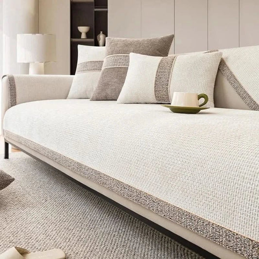 Sofa Cover Waterproof Linen Couch Protector Anti Slip Washable