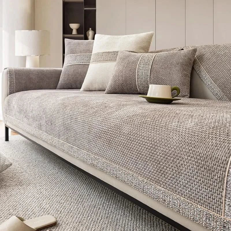 Sofa Cover Waterproof Linen Couch Protector Anti Slip Washable
