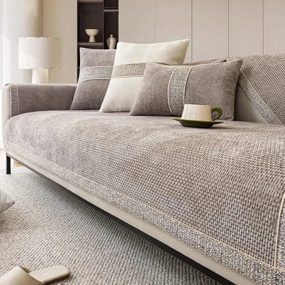 Sofa Cover Waterproof Linen Couch Protector Anti Slip Washable