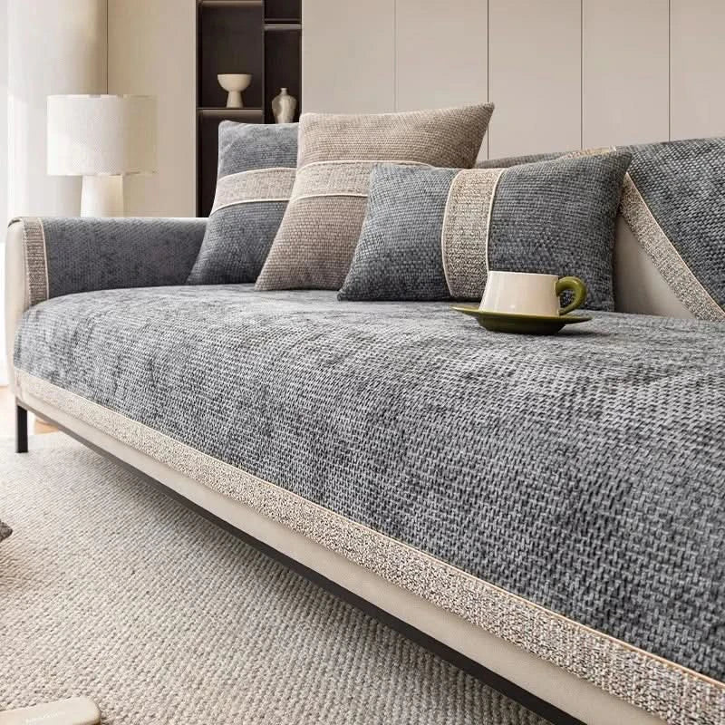 Sofa Cover Waterproof Linen Couch Protector Anti Slip Washable