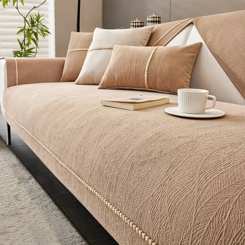 Sofa Cover Waterproof Linen Couch Protector Anti Slip Washable