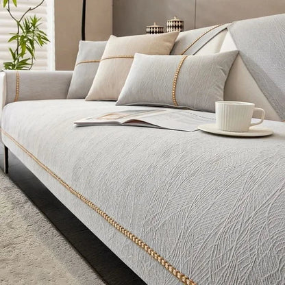 Sofa Cover Waterproof Linen Couch Protector Anti Slip Washable