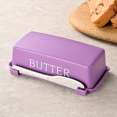 Food-Grade PP Butter Dish with Knife Set | Plastic Butter Container