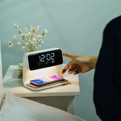 Bedside Lamp with Wireless Charger | 3-in-1 nightstand hub