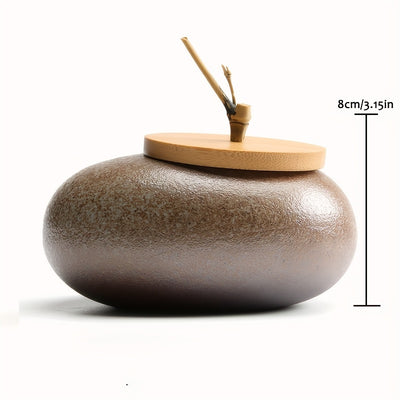 Ceramic Tea, Coffee & Sugar Canisters | Bamboo Lid Storage Jars