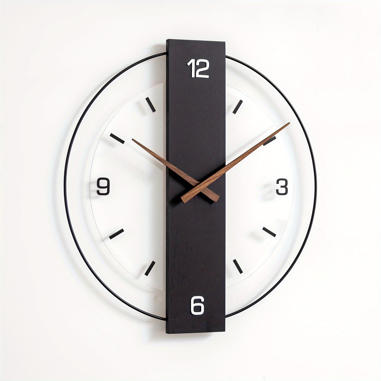 Nordic Modern Silent Wall Clock | Minimalist Acrylic, Wood & Metal
