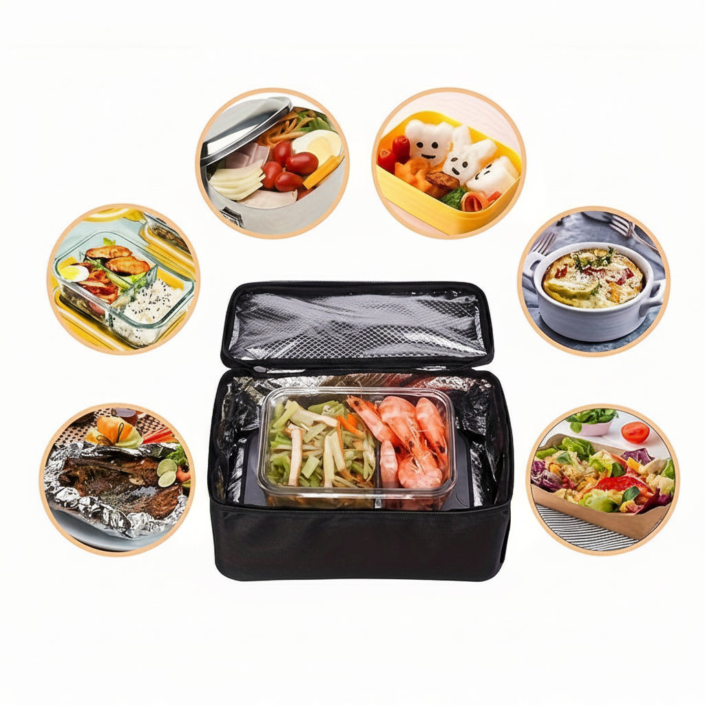 3 In 1 Portable Microwave Food Warmer 80W Electric Lunch Box
