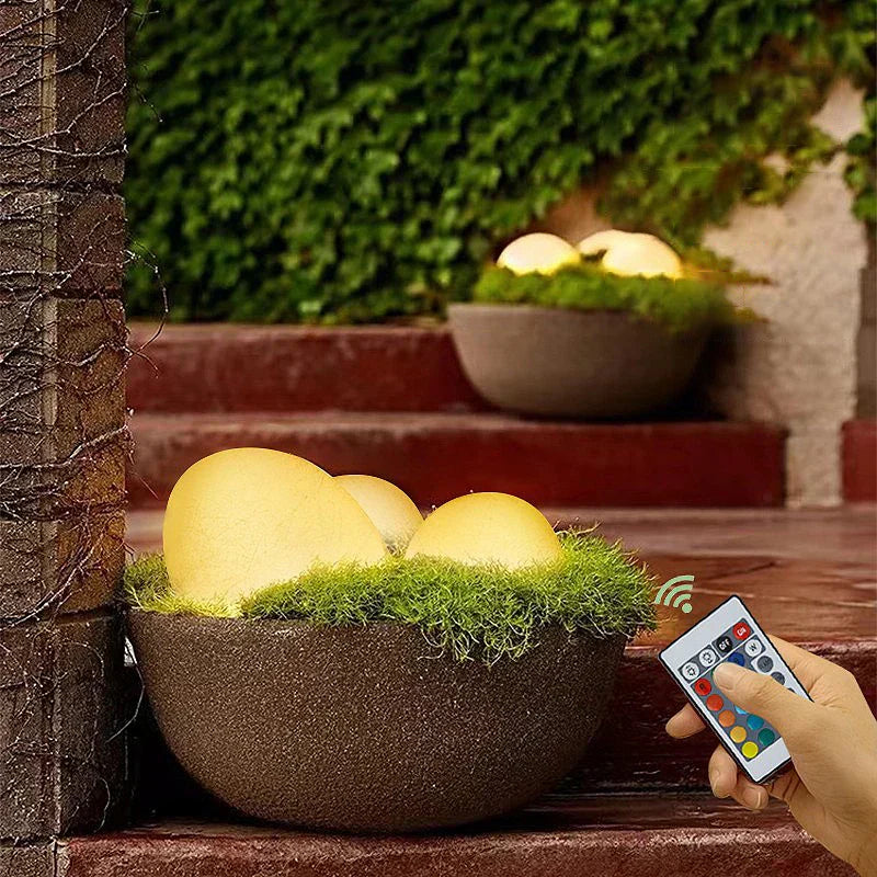 Elegant Outdoor Cobblestone LED Garden Light