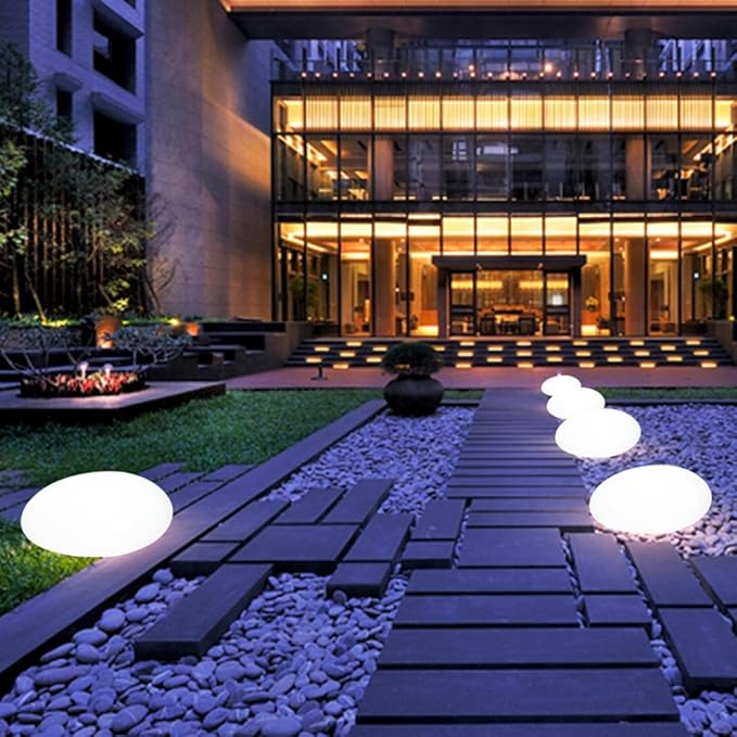 Elegant Outdoor Cobblestone LED Garden Light