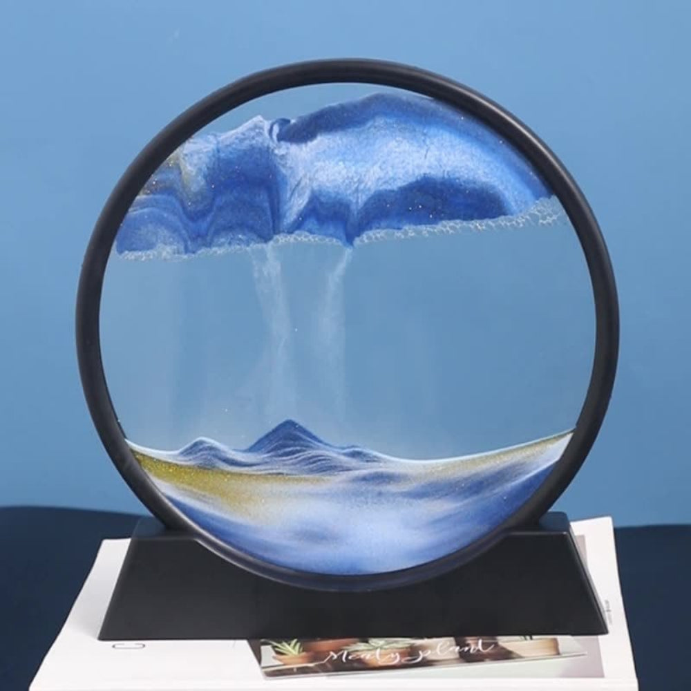 3D Moving Sand Art | Calming Glass Decoration for Home or Office