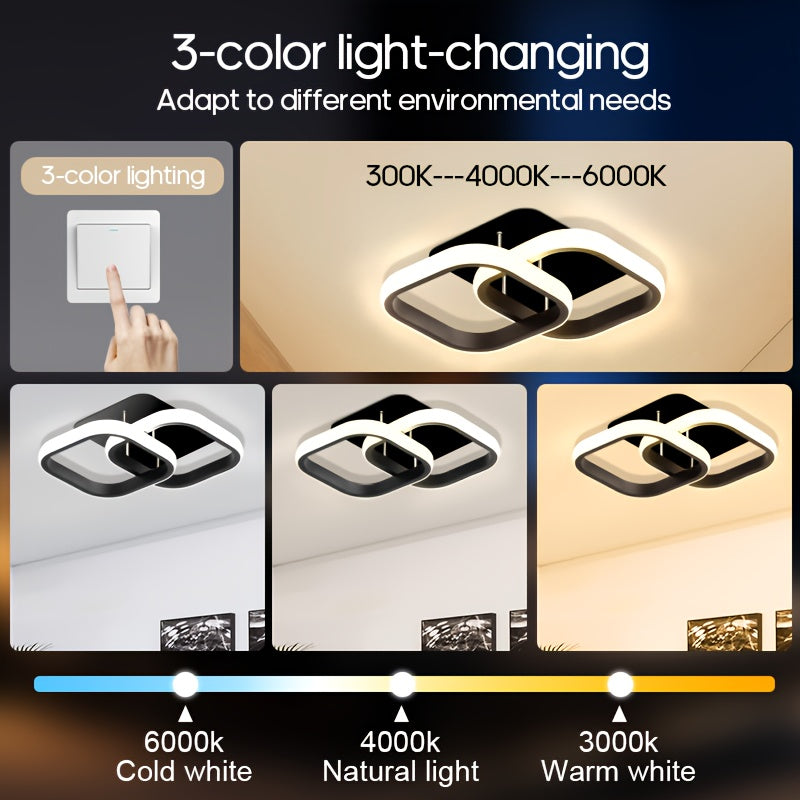 Modern Square LED Ceiling Light | 3-Colour Dimmable with Wall Control