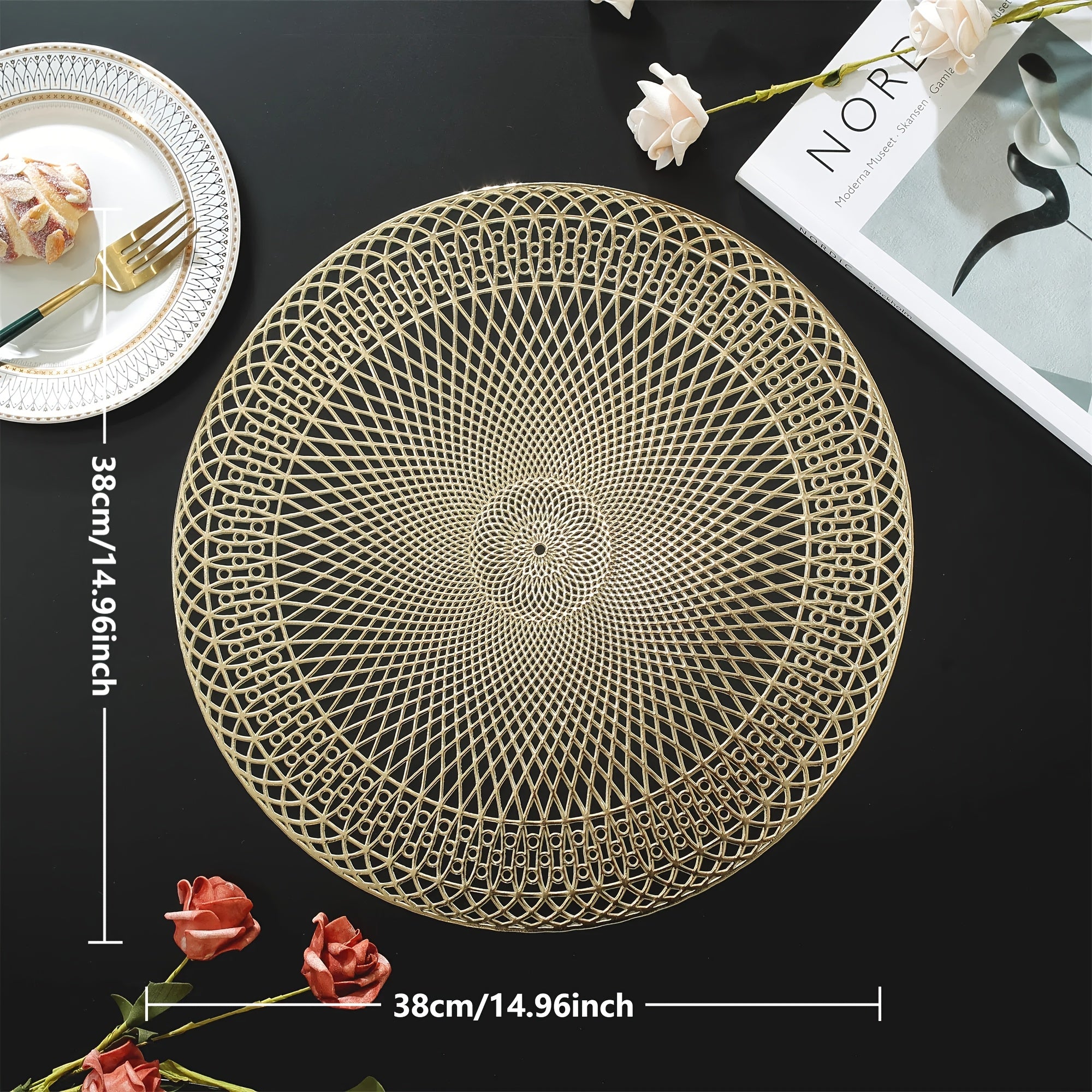 Round Geometric PVC Placemats | Heat-Resistant & Elegant Table Protection