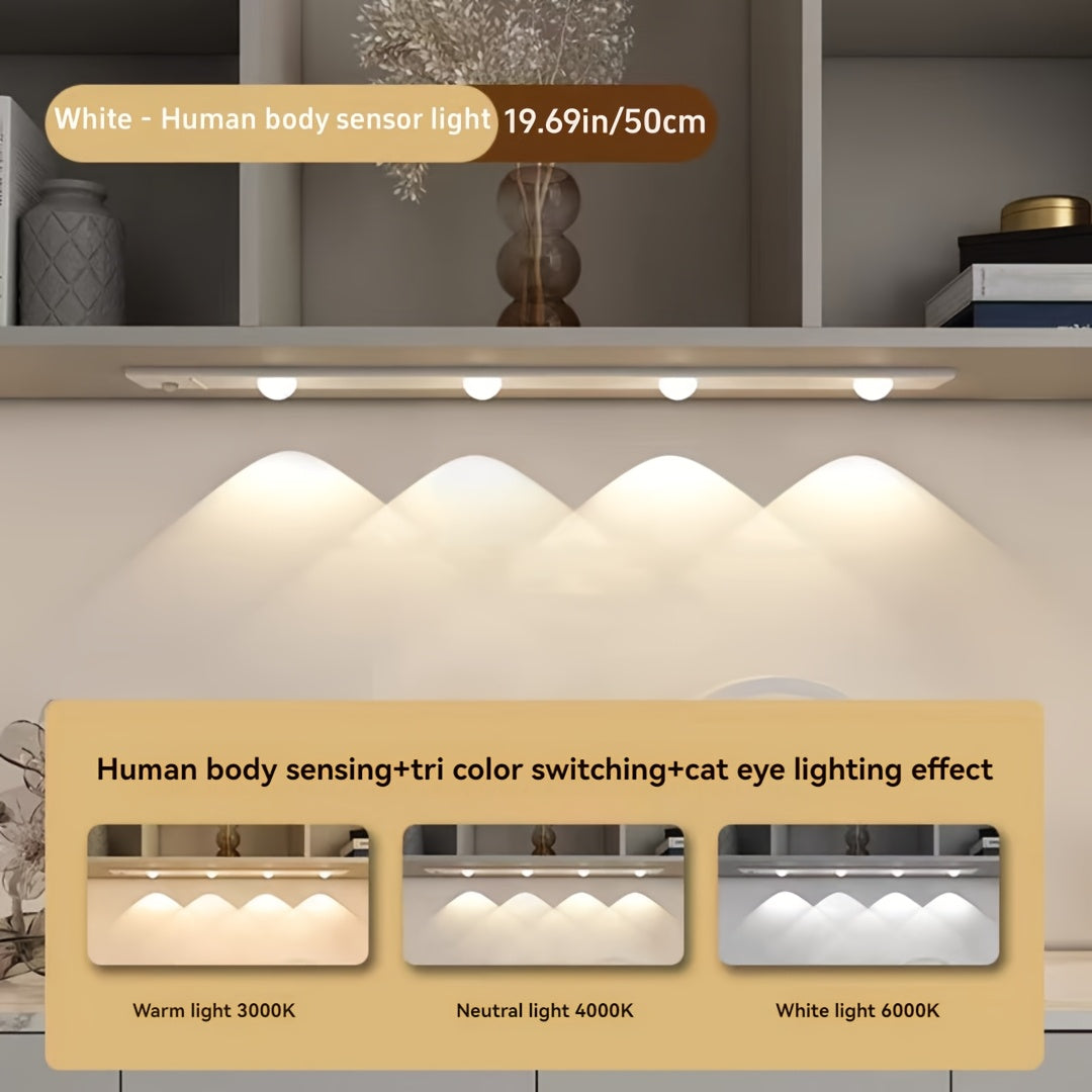 Motion Sensor LED Cabinet Light | USB Rechargeable with 3-Colour Dimming