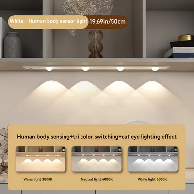 Motion Sensor LED Cabinet Light | USB Rechargeable with 3-Colour Dimming