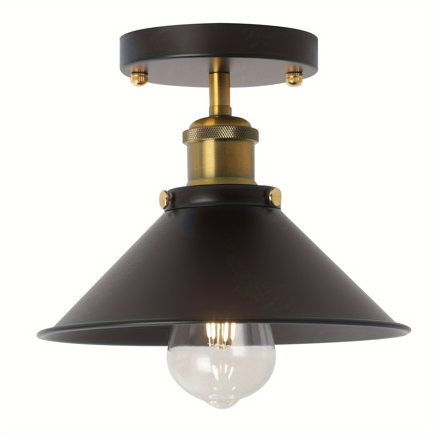 Industrial Metal Ceiling Light | Semi-Flush Mount Pendant Design