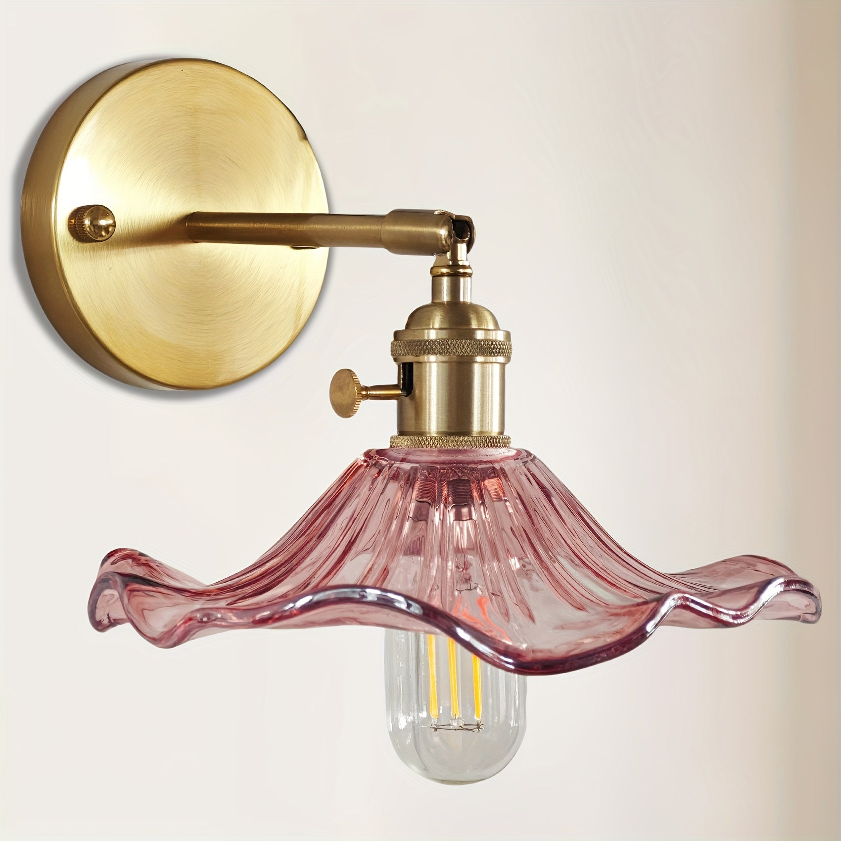 Nordic Glass Wall Sconce | Curved Shade Vintage Wall Light