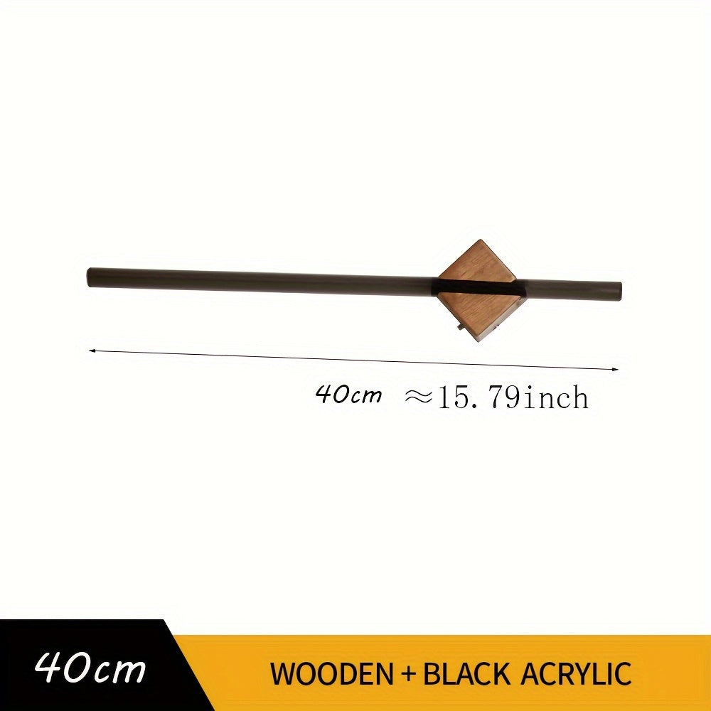 Black Acrylic & Wood Wall-Mounted Towel Bar | Modern Bathroom Towel Holder