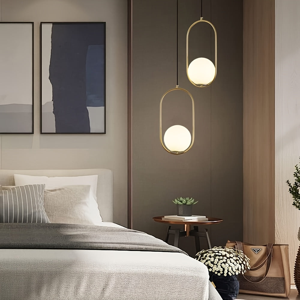 Modern Golden Pendant Chandelier | Minimalist Globe Hanging Light