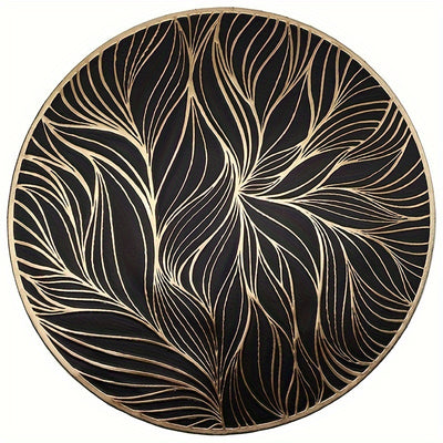 Round PVC Placemats with Golden Foil | Heat-Resistant & Stylish Table Mats