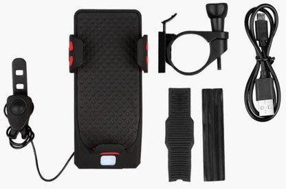 4-in-1 Bike Gadget | Phone Holder, Light & Power Source