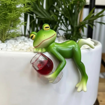 Ornament Frog Plant Display Pot Edge Garden Decor