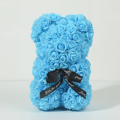 Foam Rose Hugging Decorative Plush Bear